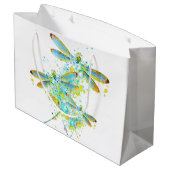 ティール（緑がかった色）トンフライ（ばちゃばちゃ）跳ねる ラージペーパーバッグ (裏面アングル)