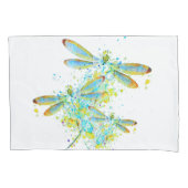 ティール（緑がかった色）トンフライ（ばちゃばちゃ）跳ねる 枕カバー (正面)