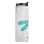 ティール(緑がかった色)トンボパーソナライズされたイ熱タンブラー タンブラー (回転左)