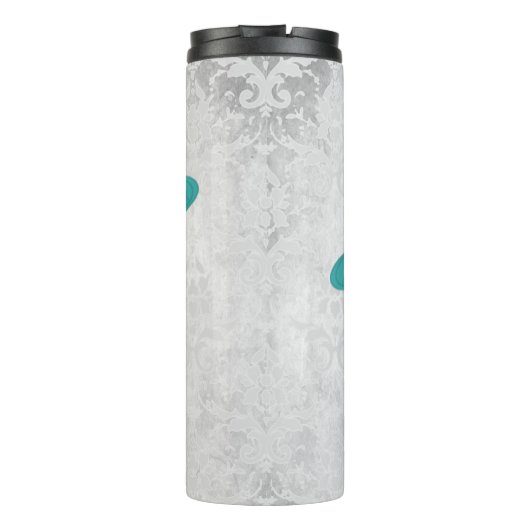 ティール(緑がかった色)トンボパーソナライズされたイ熱タンブラー タンブラー (裏面)