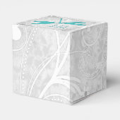 ティール（緑がかった色）トンボ結婚式の引き出物箱 フェイバーボックス (裏面サイド)