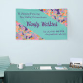 ティール（緑がかった色）ドッグ骨デザインビジネスバナー 横断幕 (トレードショー)