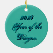 ティール（緑がかった色）ドラゴンも セラミックオーナメント (裏面)