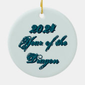 ティール(緑がかった色)ドラゴンも セラミックオーナメント (裏面)