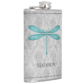 ティール(緑がかった色)ドラゴンフライダマスフラスコ フラスク (右)