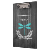 ティール（緑がかった色）ドラゴンフライ素朴クリップボード クリップボード (左)