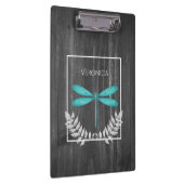 ティール（緑がかった色）ドラゴンフライ素朴クリップボード クリップボード (右)