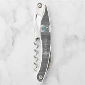 ティール(緑がかった色)ドラゴンフライ素朴コルク ソムリエナイフ (正面)