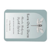 ティール(緑がかった色)ドラゴン結婚フライ マグネット (横)