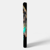 ティール(緑がかった色)ドリームキャッチャー神秘的なボホフェザーとビーズ Case-Mate iPhoneケース (裏面 / 左)