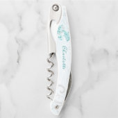 ティール（緑がかった色）ドルフィンコルクスクリュー ソムリエナイフ (正面)