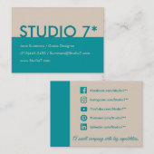 ティール(緑がかった色) – ナチュラルシリーズ 名刺 (正面/裏面)