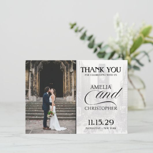 ティール(緑がかった色)ニューヨークシティパスポート サンキューカード (スタンド正面)