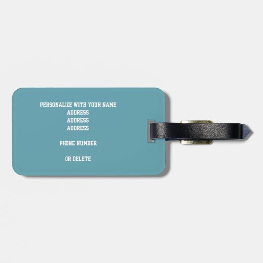 ティール(緑がかった色)ネイビーガールズボーイズバレーボールチームカラー ラゲッジタグ (裏面横)