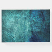 ティール(緑がかった色)ネイビーグランジブルーウォーター結婚カラーズゲストブック ゲストブック (裏面)