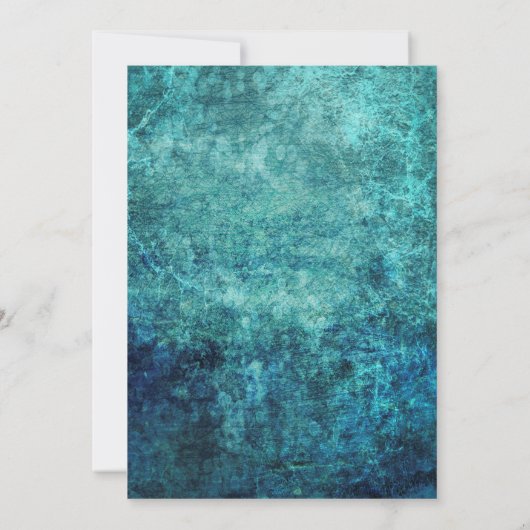 ティール（緑がかった色）ネイビーブルーホワイトウォーターカラー結婚式招待状 招待状 (裏面)