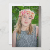 ティール（緑がかった色）ネイビーブルーホワイト卒業パーティー招待状 招待状 (裏面)