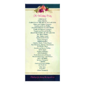 ティール（緑がかった色）、ネイビー、グリーン、金ゴールド花模様結婚式 プログラム (裏面)