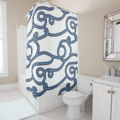 ティール(緑がかった色)、ネイビー&ホワイトビーチテーマシャワーカーテン シャワーカーテン (インサイチュ)