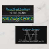 ティール(緑がかった色)+ネオングラフティ通りオンブラック名刺 名刺 (正面/裏面)