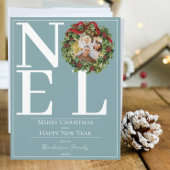 ティール(緑がかった色)ノールクリスマスリース写真 シーズンカード
