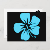 ティール(緑がかった色)ハイビスカス ポストカード (正面/裏面)