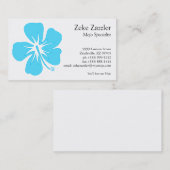 ティール(緑がかった色)ハイビスカス 名刺 (正面/裏面)