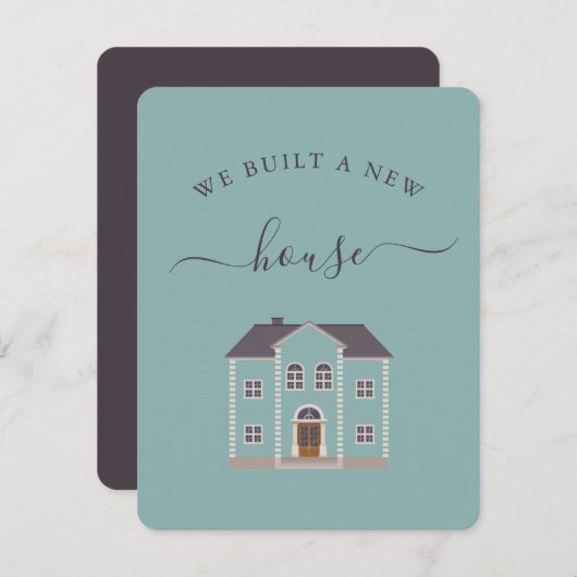 ティール（緑がかった色）ハウス我々は新しいハウス発表を構築 (正面/裏面)