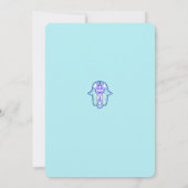 ティール(緑がかった色)ハムザ幾何学結婚式招待状 招待状 (裏面)