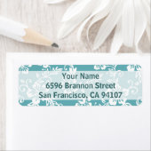 ティール（緑がかった色）ハワイアン住所 シール (インサイチュ)