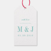 ティール（緑がかった色）ハンドレタリング書道サンキューギフトラベル ギフトタグ (裏面)