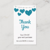 ティール(緑がかった色)ハートガーランド割引カード 割引カード (正面)