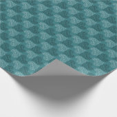 ティール（緑がかった色）ハートバレンタイン ラッピングペーパー (角)