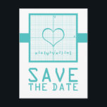 ティール(緑がかった色)ハート算数グラフ日付はがきを保存 案内ポストカード<br><div class="desc">愛する数学のおたくのペアは、この保存の日付が彼らの発表のための明らかな解決策になることを計算する簡単を結婚見つける。そし予測できなて、神経の魅力に満ちているこのハート数学グラフ日付はがきをターコイズに保存するx座標とy座標とグラフ計算機にハートを生成する方程式を備えたグリッドを特徴づける日付グラフ。簡単カスタマイズ、単にあなたの詳細を追加結婚する。クリックパーソナカスタマイズリゼーションのオプションを見つけるための「It」。</div>