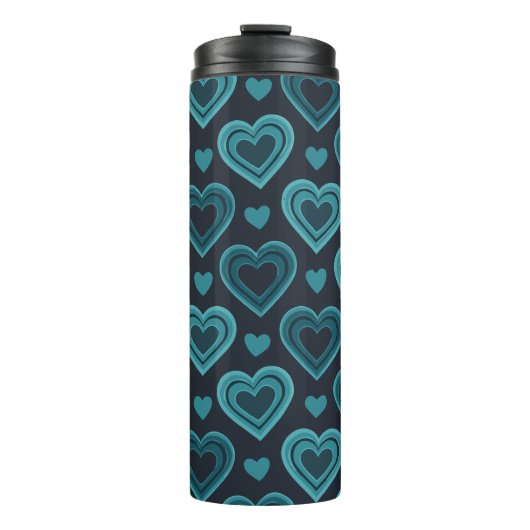 ティール（緑がかった色）ハート タンブラー (正面)