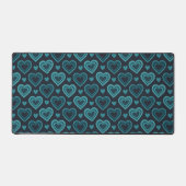 ティール（緑がかった色）ハート デスクマット (正面)