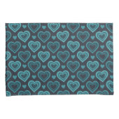 ティール(緑がかった色)ハート 枕カバー (正面右)