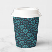 ティール（緑がかった色）ハート 紙コップ (右)