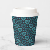 ティール（緑がかった色）ハート 紙コップ (正面)