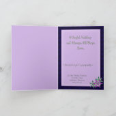 ティール（緑がかった色）&バイオレットツリー(クパーソナライズされたリスマスカード) シーズンカード (内部)