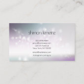 ティール(緑がかった色)&バイオレットネイルアーティストプロフェッショナルサロンスパ 名刺 (裏面)