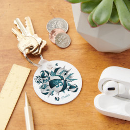 ティール（緑がかった色）バスケットボールは10歳未満の女の子のスポーツのギフトをスター キーホルダー