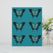 ティール（緑がかった色）バタフライクラフト紙 (スタンド正面)