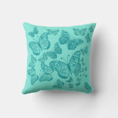 ティール(緑がかった色)バタフライ装飾用クッション クッション (裏面)