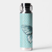 ティール（緑がかった色）バタフライ ウォーターボトル (正面)