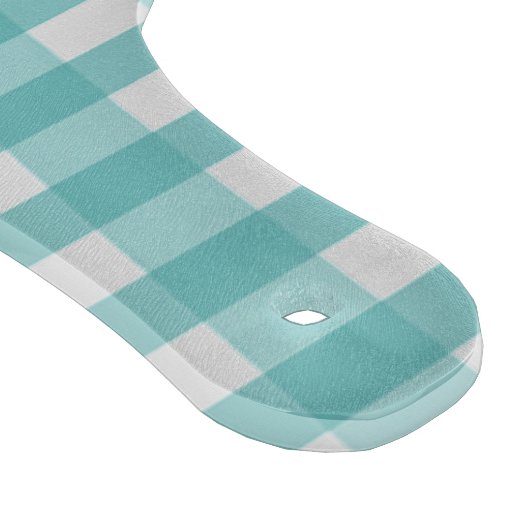 ティール（緑がかった色）バッファロープレイドファームカウカットボード カッティングボード (角)