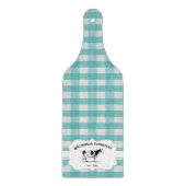 ティール（緑がかった色）バッファロープレイドファームカウカットボード カッティングボード (正面)