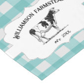 ティール(緑がかった色)バッファロープレイドファームカウショートテーブルランナー ショートテーブルランナー (コーナー)