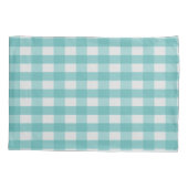 ティール(緑がかった色)バッファロープレイドファームカウピローケース 枕カバー (裏面)