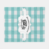 ティール(緑がかった色)バッファロープレイドファームピグフリースブランケット フリースブランケット (正面(横))